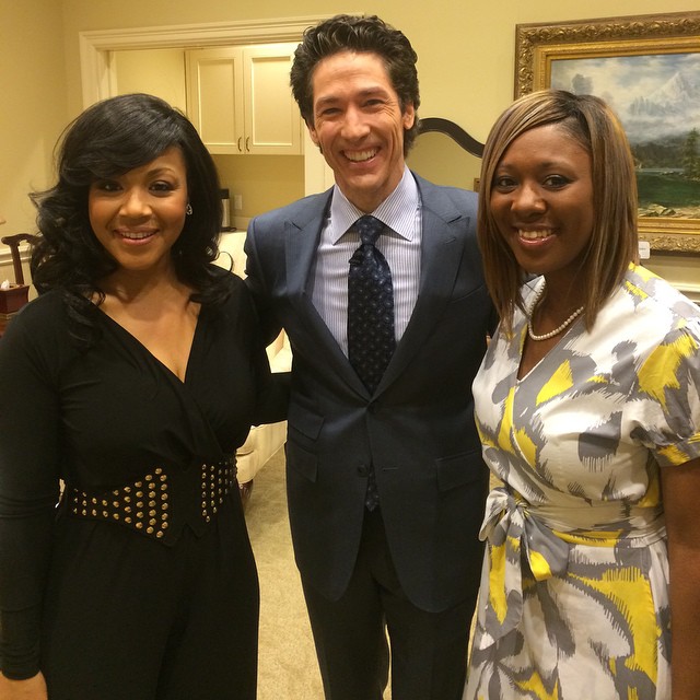 Erica campbell meets with Joel Osteen