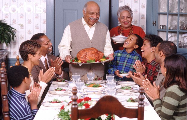 African American Family Celebrating Thanksgiving