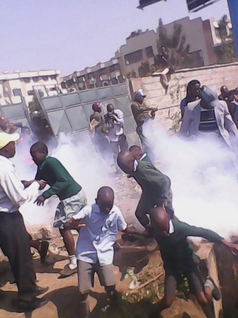 Kids tear gas