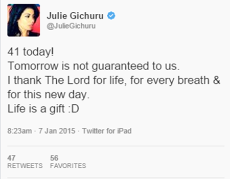 julie birthday tweet