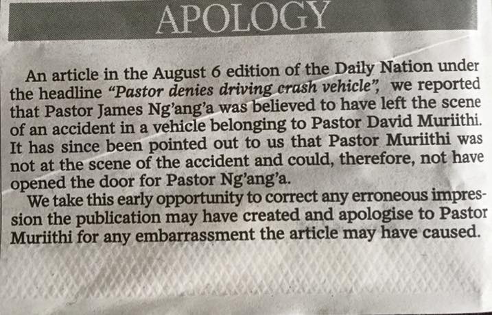 daily nation apology
