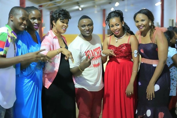 [From Left] Mercy Masika, Janet Otieno, Pitson, Mercy D lai and Lady Bee 