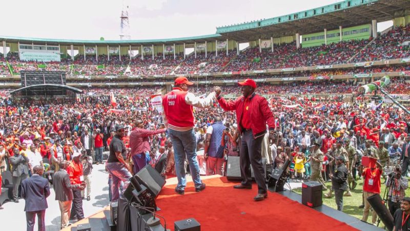 President Uhuru and Deputy William Ruto at the launch of the Jubilee Party 