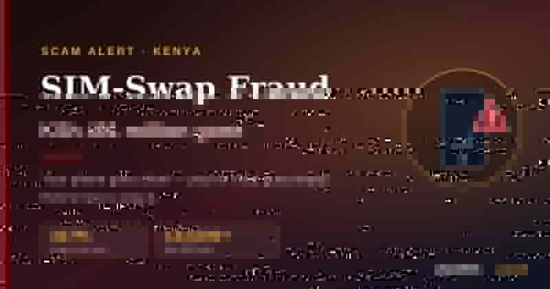 SIM-swap fraud alert: KSh 491 million lost in Kenya, with a phone showing no signal